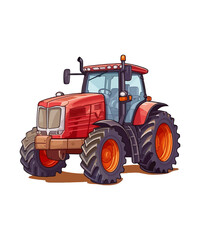 Tractor flat illustration vector, tractor flat vector design, modern farm tractor,