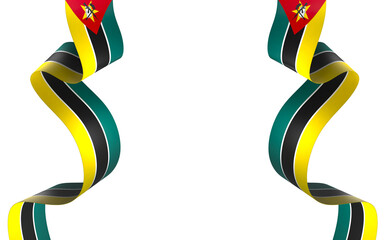 Mozambique flag element design national independence day banner ribbon png
