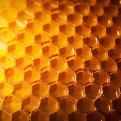  a close up of a honeycomb with honeycombs in the foreground and honeycombs in the background.