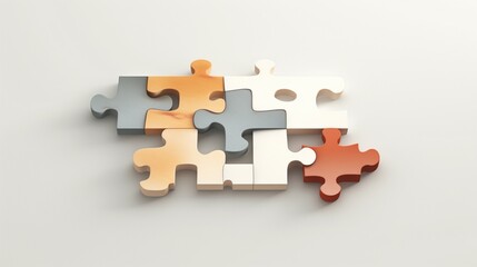 A 4x3 puzzle art piece characterized by minimalism, featuring simple and clean design elements - Generative AI
