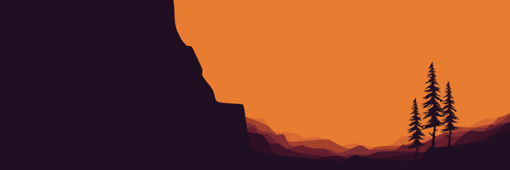 mountain landscape vector illustration for wallpaper, background template, and backdrop design