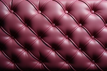  a close - up of a pink leather upholstered seat of a sofa or chair with stitching on the upholster.