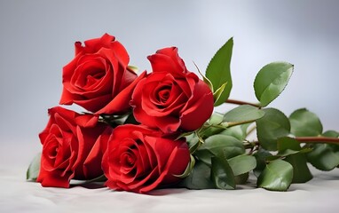 Red roses isolated on white background with copy space. Valentine's day.