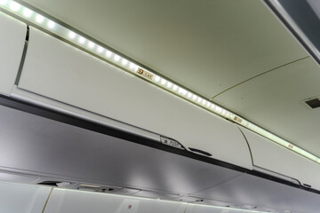 Obraz premium The interior of an airplane.