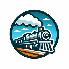 Train vector logo isolated on white background