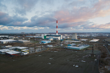 Iru thermal power plant near Tallinn, drone photo.