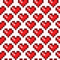 The seamless red background with hearts.
