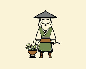 gardener with watering can