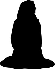 Islamic People Pray Silhouette Icon