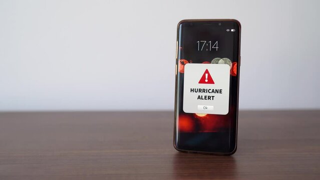 New hurricane alert notification on the smart phone.