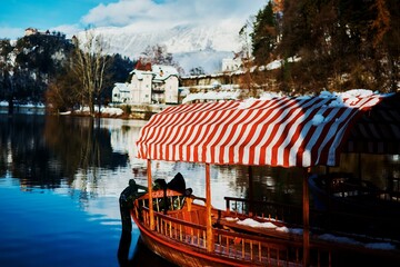 lake bled  in winter time