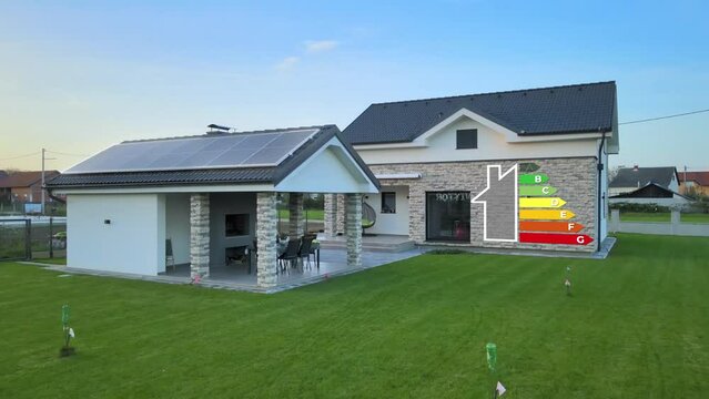 Energy efficient EPC A rated home, modern smart home with solar and insulation