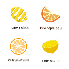 Lemon icon set. Vector illustration. Isolated on white background. Logo packs.