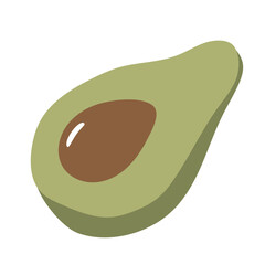 Avocado flat vector. Hand drawing. Isolated element for your design