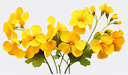 Marmacott, yellow geranium 3d, 3dfx, svg, in the style of white background, traditional vietnamese, telephoto lens, minimalist sets, 3840x2160, made of flowers

