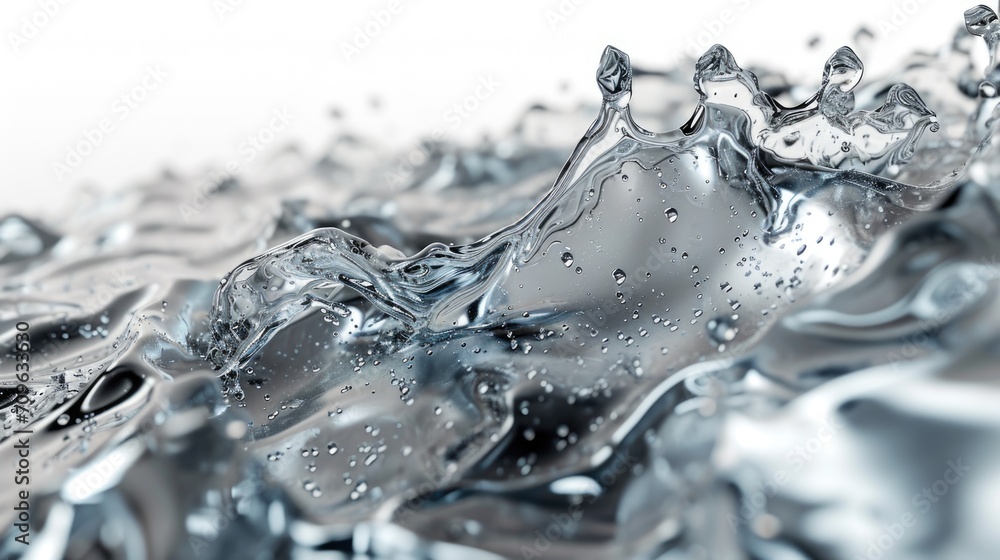 Poster a close up view of a water splash on a surface. perfect for illustrating the concept of motion, ener