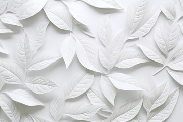  a close up of a white wall with leaves painted on it's sides and the bottom half of the wall.