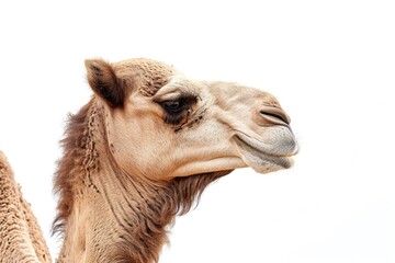 Obraz premium A detailed view of a camel's face, captured in a close-up shot. This image can be used for various purposes, such as educational materials, travel brochures, or animal-themed designs