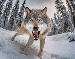 Fototapeta premium Gros plan sur une tête de loup 