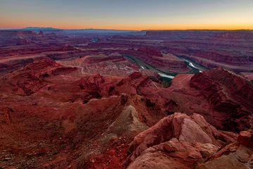 Schilderijen op glas Grand Canyon landscape with river at sunset © Sergey