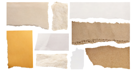 collection of torn plain cardboard paper 