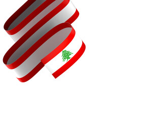 Lebanon flag element design national independence day banner ribbon png
