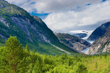 Fototapeta na wymiar Spectacular views of the Nigardsbreen glacier, Norway