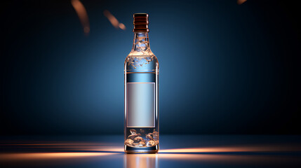 Bottle of liquor for mockup logo - obrazy, fototapety, plakaty