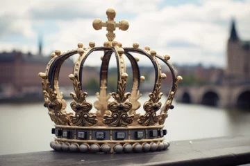 Foto auf Acrylglas Stockholm Royal Crown at Skeppsholmsbron © Fabio