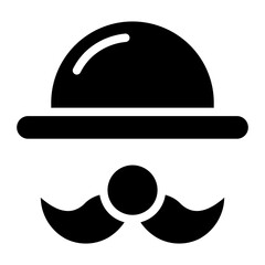 hat and mustache glyph