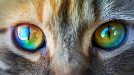 Cat with colorful eyes. 