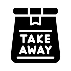 take away glyph icon