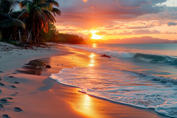 Beautiful sunset view on the beach