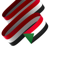 Sudan flag element design national independence day banner ribbon png

