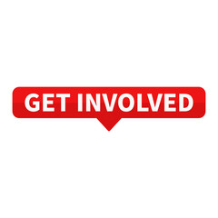 Get Involved Red Rectangle Shape For Participation Promotion Business Marketing Social Media Information Announcement
