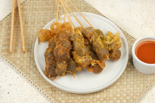 Cilor  is Tapioca Balls Wraped with Egg and Deep Fried, traditional Indonesian street food