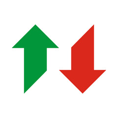 Up Down Green Red Cut Arrows