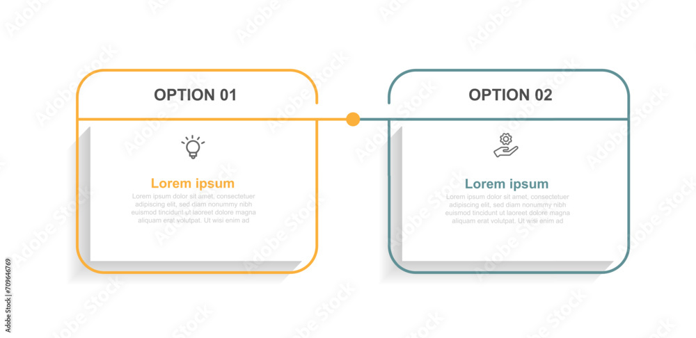 Poster Design template infographic vector element with 2 step line process or options 