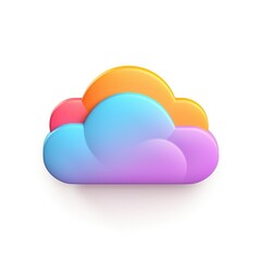 Cloud icon, symbolizing cloud storage or online services,colorful pastel color,3d clay icon