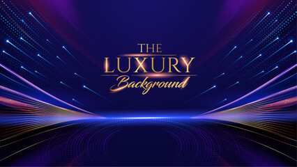 Blueand Gold Premium Background. Creative Stage Premium Luxury Template. Cool Anniversary Card. Grand Celebration Banner for Wedding and Engagement. Premium Thank You Design. Event Conference Post.