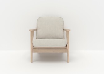 Modern Sofa Chair with white Background 3D Render