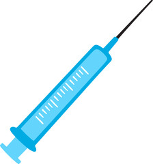 blue syringe isolated on transparent background