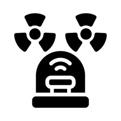radiation sensor glyph icon