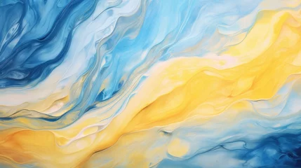 Fotobehang Abstract marble oil paint, ink drawn waves drawing texture © Julia Jones