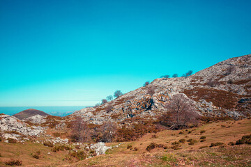 Fototapeta na wymiar Mountain rocky landscape. Cantabrian Mountains, Picos de Europa national park, Spain, Europe