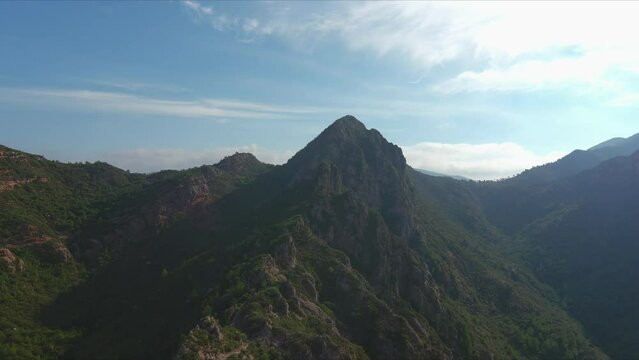 Flying over Sant Salvador de les Espeses mountains. Esparreguera