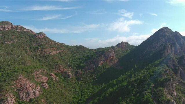 Drone flight over Sant Salvador de les Espeses mountains, Esparreguera