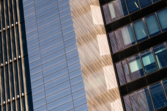 abstract detail of a facade of a modern office building