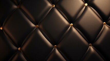 A close-up of a black quilted leather texture.