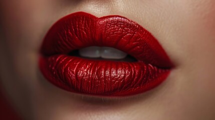 Obraz premium Red lips. Beauty industry style illustration. Red lipstick